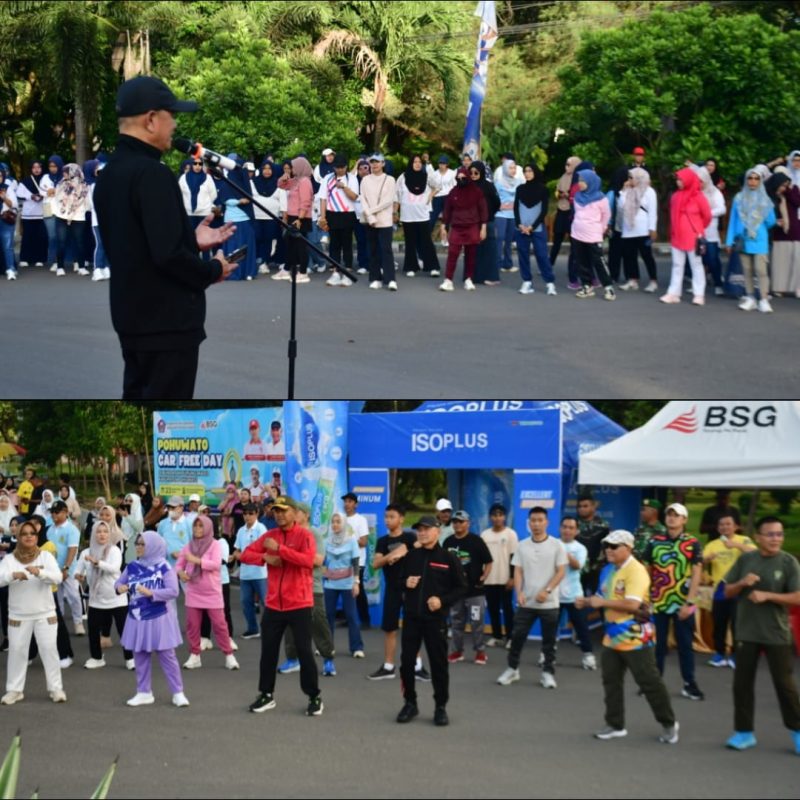 Bupati Pohuwato dalam kegiatan senam zumba di Launcing Car Free Day. (Foto istimewa) 
