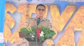 Wakil Bupati, Carlos Viali Rahantoknam saat memberikan sambutan sekaligus membuka acara Festival dan Pameran Hardiknas, Senin, 24/4/2026
(Dokumentasi Istimewa)