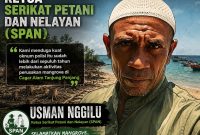 Foto ilustrasi Ketua Serikat Petani dan Nelayan, Usman Nggilu. Ditingkatkan menggunakan Artificial intelegen