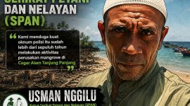 Foto ilustrasi Ketua Serikat Petani dan Nelayan, Usman Nggilu. Ditingkatkan menggunakan Artificial intelegen