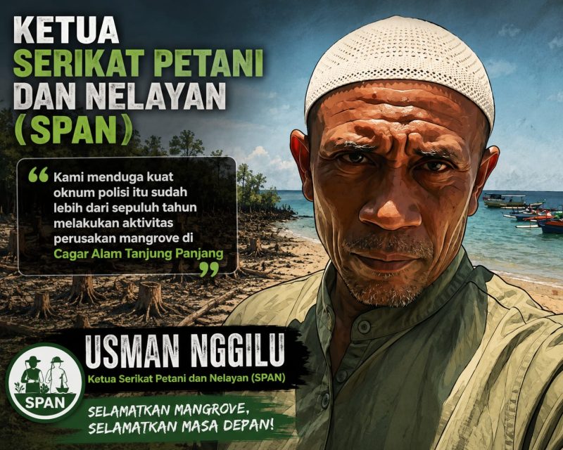 Foto ilustrasi Ketua Serikat Petani dan Nelayan, Usman Nggilu. Ditingkatkan menggunakan Artificial intelegen