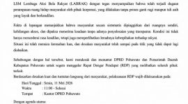 Surat Permohonan RDP dari Lembaga Aksi Bela Rakyat/Dok:Akulturasipost