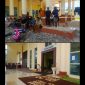 Foto kolase Massa aksi yang menginap dan menggantung pakaian hingga pakaian dalam di depan Kantor Bupati/Dok.Akulturasipost