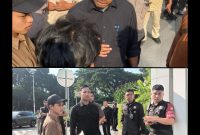 Kolase foto Massa aksi saat demo di Kawasan PT. Merdeka Copper Gold, SCBD Jakarta/Dok.Istimewa