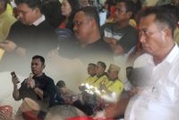 Kolase foto Kepala Dinas PTSP, Yunus Mohamad saat memberikan konfirmasi terkait Izin Pani Gold Mine di Gedung Panua, Jumat 22/05/2026.Akulturasipost/S.Amu