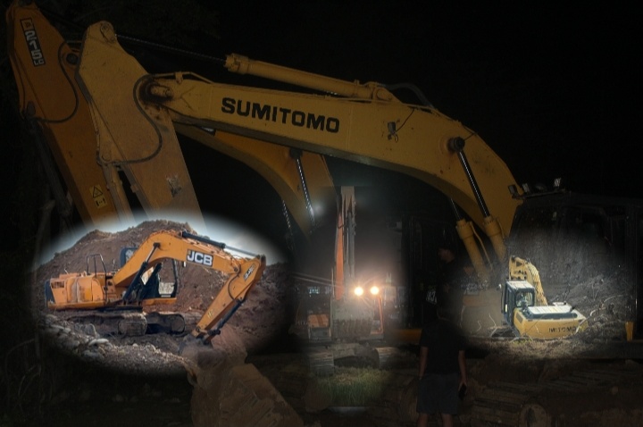 3 unit Excavator yang di amankan ke Mako Polres Pohuwato. Dok. Istimewa