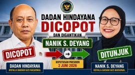 Kepala BGN Dadan Hidayana di ganti oleh Nanik  S.Deyang.