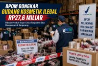 Ilustrasi penyitaan ribuan  Kosmetik tanpa izin dan berbahan berbahaya oleh BPOM RI.ditingkatkan menggunakan artifiasial intelegen