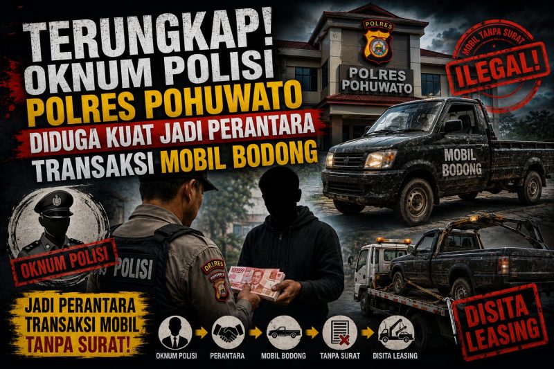 Ilustrasi Keterlibatan Oknum Polisi Polres Pohuwato terkait kasus jual beli Mobil Bodong pengadaan BUMDes Pohuwato timur, ditingkatkan dengan menggunakan Artifisial Intelegensia. 