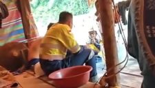 F./screenshoot Video Perdebatan yg berlangsung ketika pihak perusahaan mendatangi kem atau tempat tinggal sementara milik para penambang tradisional