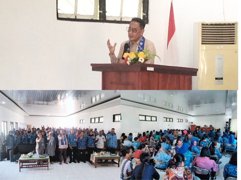 Kepala Balai Guru dan Tenaga Kependidikan (BGTK) Provinsi Maluku, Eky Aristanto P. Punu saat memberikan sambutan dalam rangka tatap muka perdana bersama Para kepala sekolah di Aula kantor Dinas Pendidikan Malra kamis 11/06/2026. Doc Foto Erick