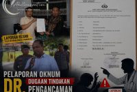 Laporan korlap Aliansi Wartawan Pohuwato, Arlan Arif ke SPKT Polres Pohuwato pasca giat Unjuk rasa di depan Mapolres Pohuwato, Rabu 8 Juli 2026.Dok Akulturasipost. 