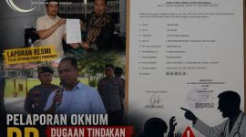 Laporan korlap Aliansi Wartawan Pohuwato, Arlan Arif ke SPKT Polres Pohuwato pasca giat Unjuk rasa di depan Mapolres Pohuwato, Rabu 8 Juli 2026.Dok Akulturasipost. 