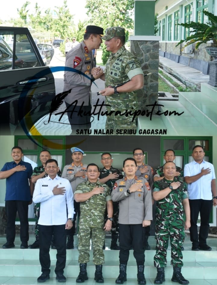 Perkuat Sinergitas TNI-POLRI, Danrem 133 NW Terima Kunjungan Kapolda Gorontalo. Dok/Kaleb.H Mala