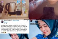 Kolase foto tangkapan layar dari Akun medsos sang istri, VA.Dok.istimewa