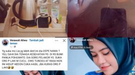 Kolase foto tangkapan layar dari Akun medsos sang istri, VA.Dok.istimewa