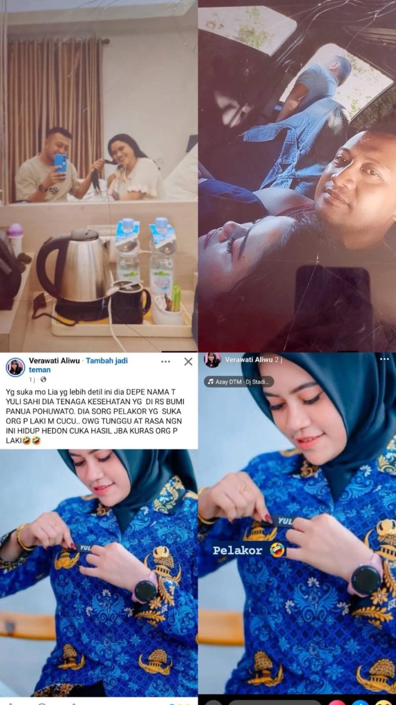 Kolase foto tangkapan layar dari Akun medsos sang istri, VA.Dok.istimewa