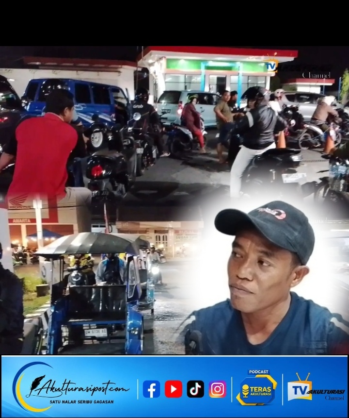 Kolase foto pantauan antrian panjang di SPBU Andalas dan Pengawas SPBU andalas, Oyan Jafar. Dok. Akulturasipost/Arsadi