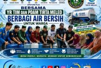 Ilustrasi foto YR Tim Dan PDAM TIRTA MALEO Bersama Organisasi Pemuda menyalurkan air Bersih untuk warga Pohuwato,ditingkatkan melalui Artifisial Intelejen. 