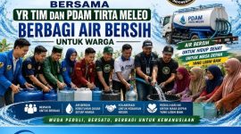 Ilustrasi foto YR Tim Dan PDAM TIRTA MALEO Bersama Organisasi Pemuda menyalurkan air Bersih untuk warga Pohuwato,ditingkatkan melalui Artifisial Intelejen. 