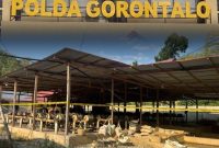 Kolase Foto Polda GORONTALO dan Lokasi pengolahan Tambang emas tanpa izin di Suwawa timur, Dok. Istimewa