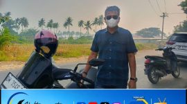 Harson Ali, warga pengendara Roda 2 yang mengaku kewalahan dengan kondisi kabut asap, Dok. Akulturasipost