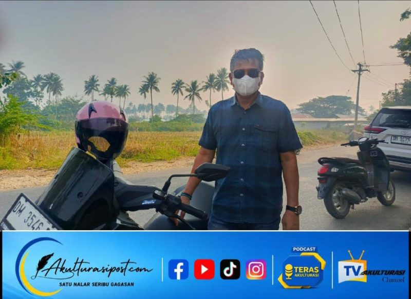 Harson Ali, warga pengendara Roda 2 yang mengaku kewalahan dengan kondisi kabut asap, Dok. Akulturasipost